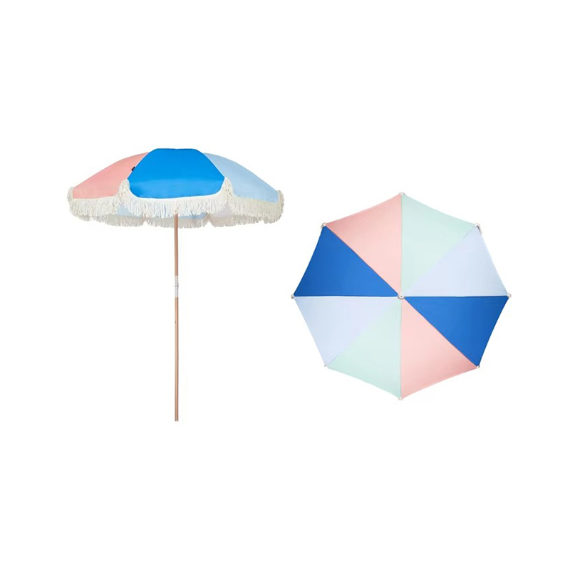 Umbrelă de plajă din lemn de lux vintage